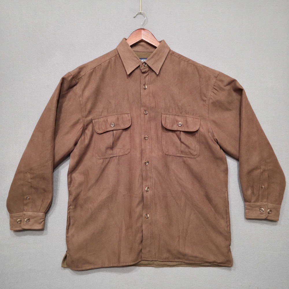 Wolverine Men's Brown Long Sleeve Button Up Shirt/Jacket Size Large‎